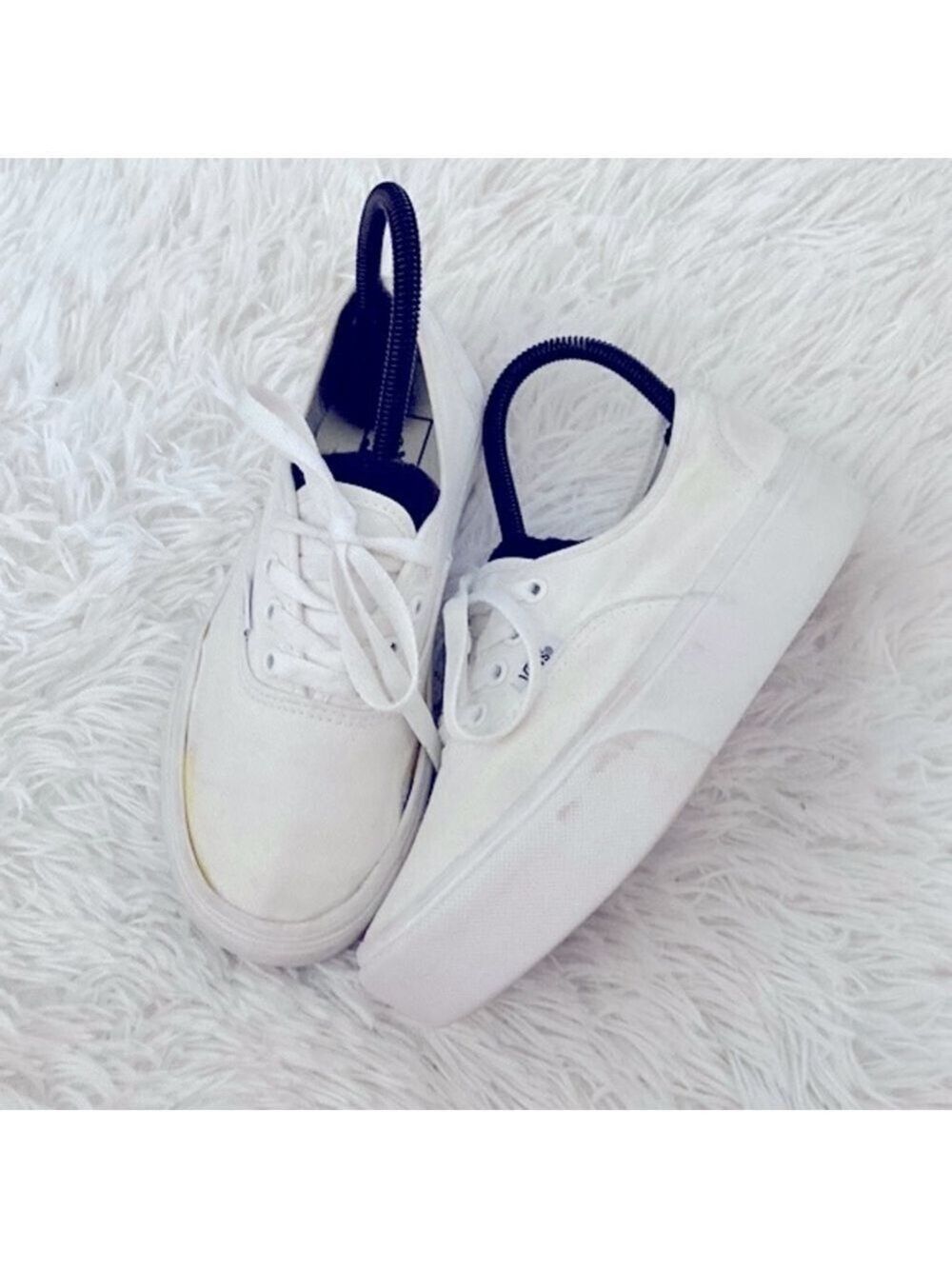 Vans platform white sneakers